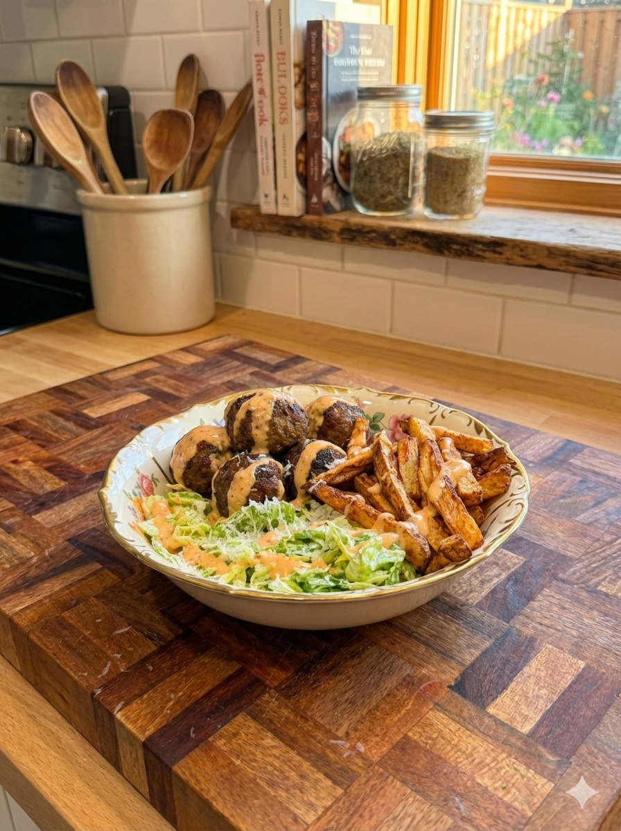 Big Mac Bowl (Air Fryer “Big Mac” Meatballs)