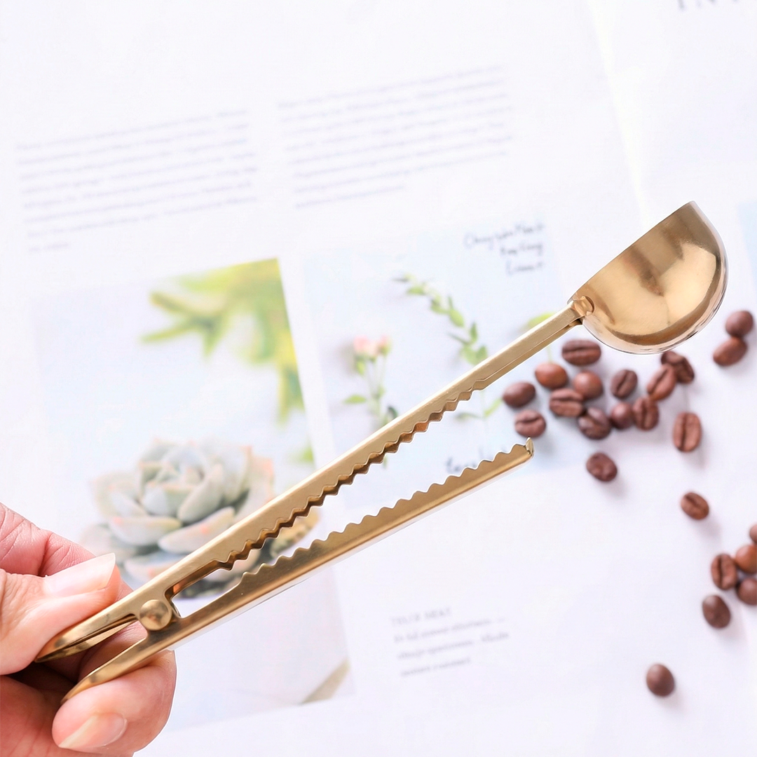 2-in-1 Gold Coffee Scoop