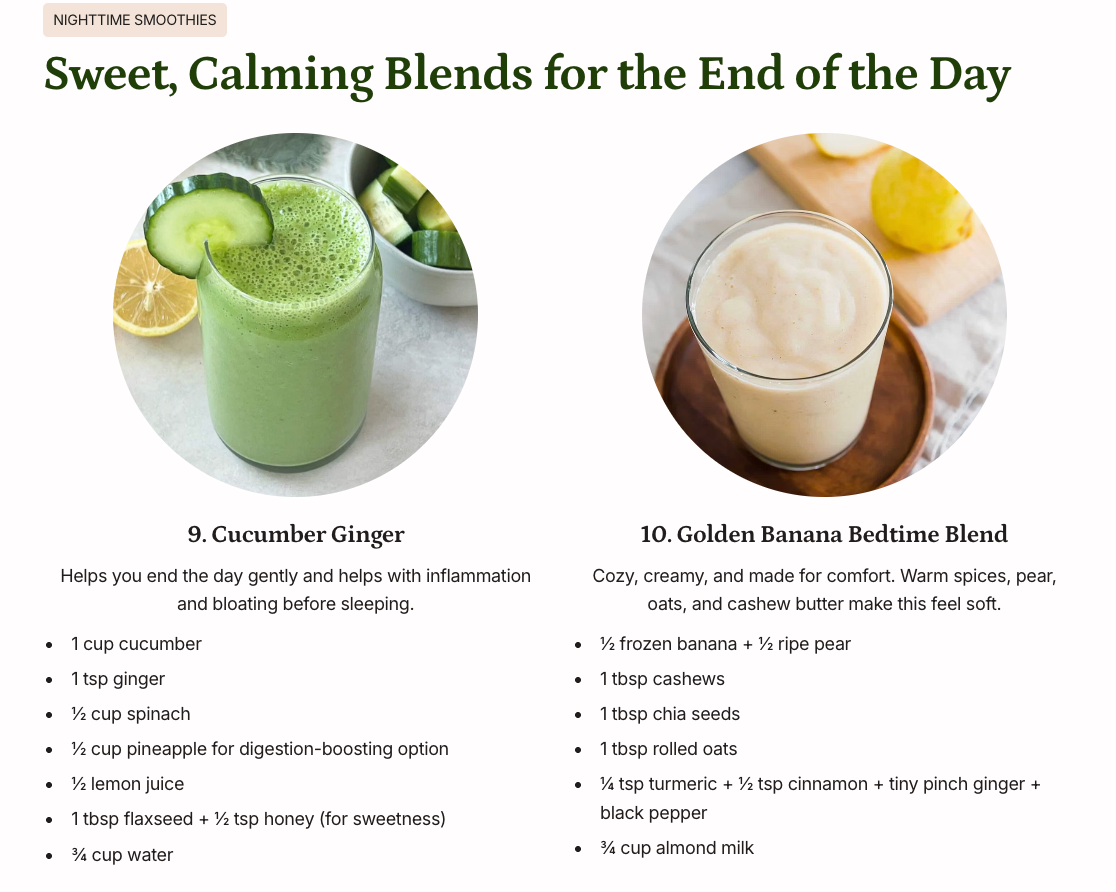 Whole-Food Smoothies for day and night