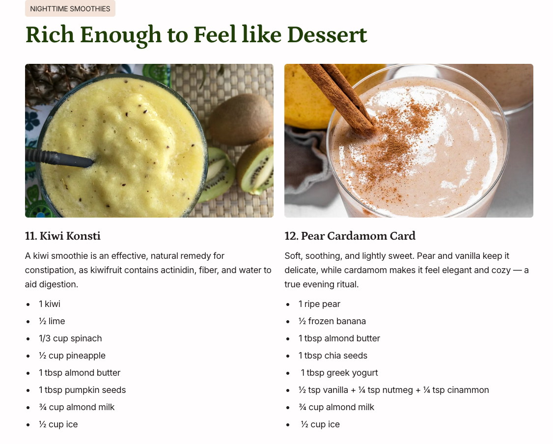 Whole-Food Smoothies for day and night