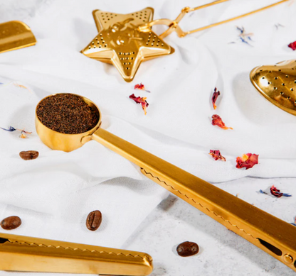 2-in-1 Gold Coffee Scoop